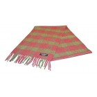 100% Cashmere Scarf - Green/Burgundy Check